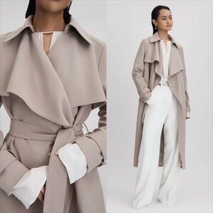 Reiss etta grey belted trench coat FINAL PRICE NO OFFERS CONSIDERED